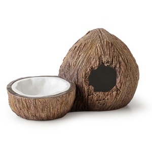 엑소테라 티키 코코넛 은신처&amp;물그릇